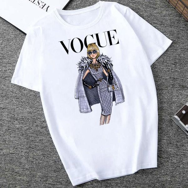 

fashion cartoon printed t shirt summer style women t-shirt funny harajuku short sleeve casual tees lovely female tee femme, White