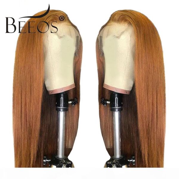 

h d s beeos 13*4 150% deep part straight orange color bleached knots peruvian remy hair, Black