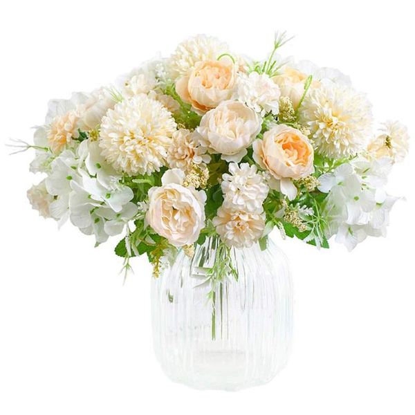 

decorative flowers & wreaths wsfs artificial flowers, fake peony silk hydrangea bouquet decor plastic carnations realistic flower arrangemen