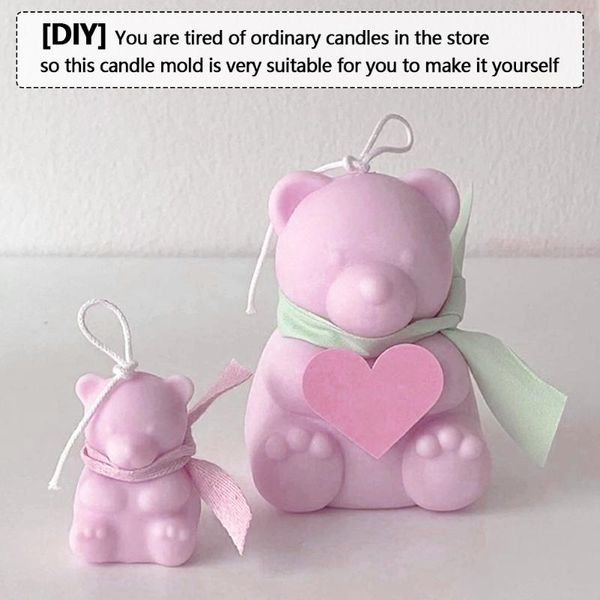 

craft tools silicone candle mould 3d bear molds for epoxy resin diy handmade soap making supplies
