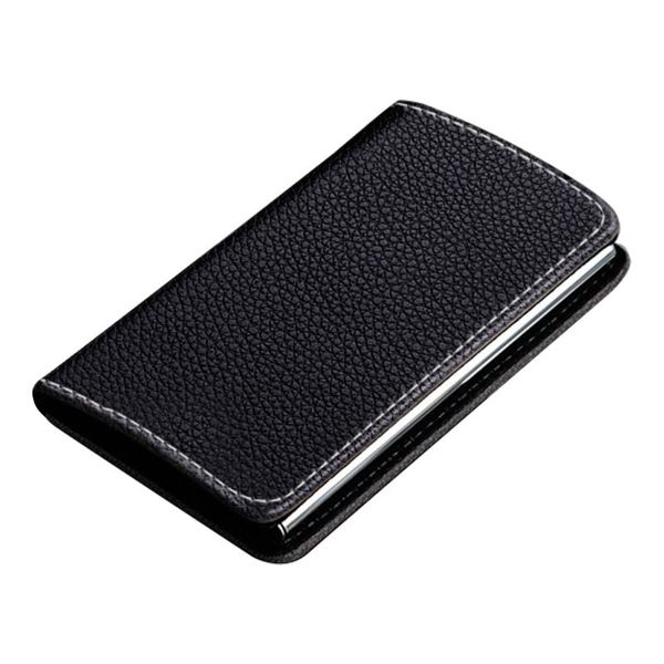 

card holders keep clean case business luxury name holder solid durable storage professional gift pu leather portable wallet fashion, Brown;gray