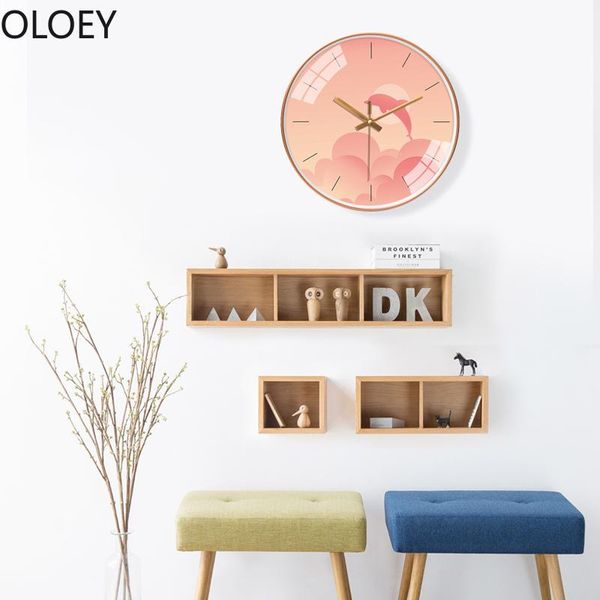 

wall clocks pink large clock silent kids living room cartoon kitchen creative watch mechanism reloj de pared home decor 2021