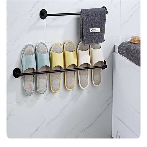 

clothing & wardrobe storage slipper rack towel hanger wall-mounted shoes punch aluminium alloy slippers holder