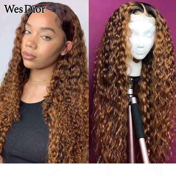 

ombre lace front wig human hair brazilian curly human hair wigs for black women pre-plucked colored lace wig with baby remy, Black;brown