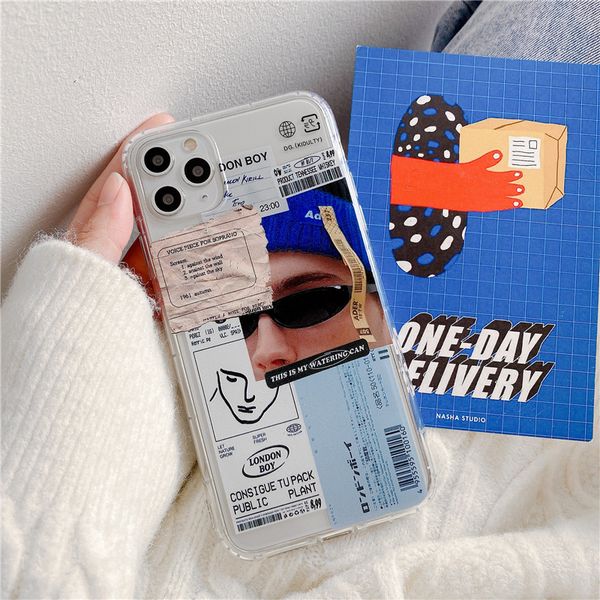 

fashion label soft phone case for xiaomi redmi note 10 9 8 pro note7 8t 9s 9 lite 9t a3 back cover cute transparent soft case