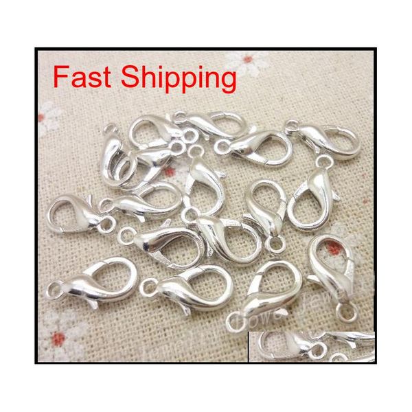 

200pcs lobster clasp hooks bright silver color parrot clasps for necklace bracelet chain diy,jewelry access qylwst beauty888