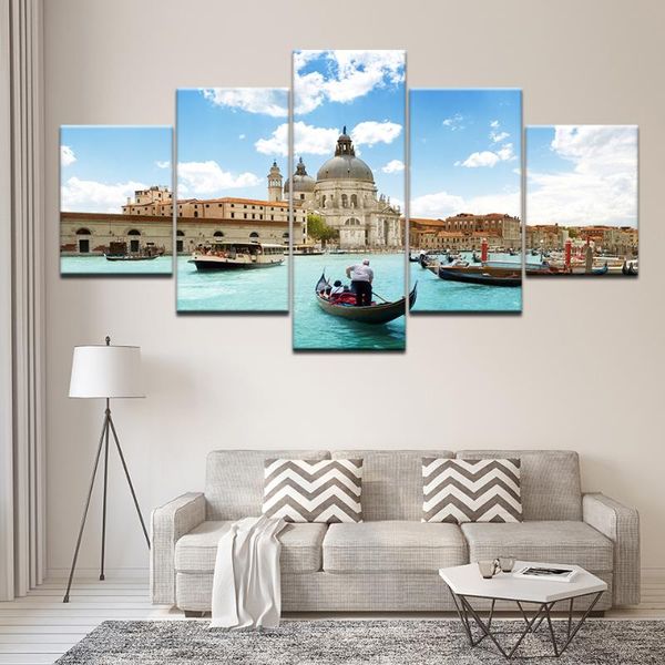 

other home decor canvas painting grand canal venice italy window 5 pieces wall art modular wallpapers poster print