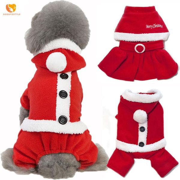 

dog apparel pet christmas clothes winter warm santa costumes xmas dress up puppy cats jumpsuit pants hoodie outfit clothing