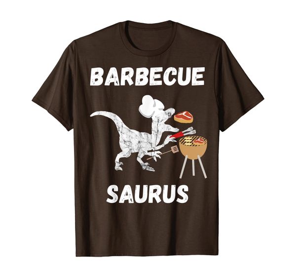 

bbq trex dinosaurs grilling meats carnivores cooking tshirts, White;black