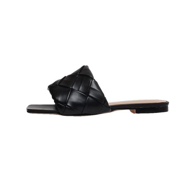 

2021 summer new women's slippers high-quality comfortable flat-bottomed high-heeled women's sandals, Black