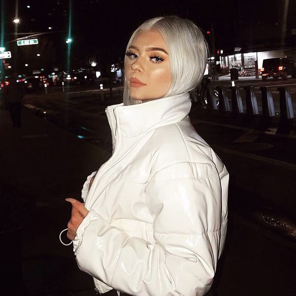 

solid color women down jackets parka winter coats autumn 2019 warm female modis zipper leather longslive kurtka damska, Black;brown