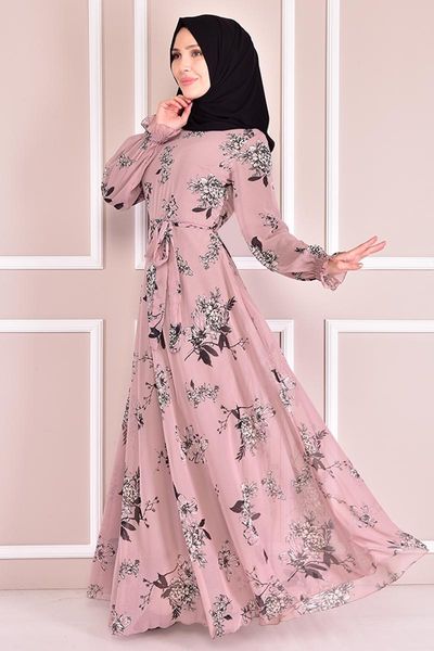 

ethnic clothing chiffon dress powder nev14497, Red