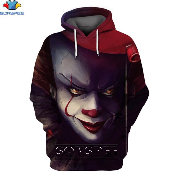 

men's hoodies & sweatshirts sonspee boys sweatshirt clown cool fashionable children autumn 3d printed girl animal pullover, Black