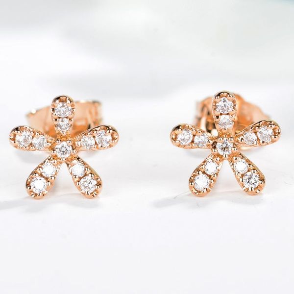 

stud 925 sterling silver dazzling daisy earrings with clear cz jewelry anniversary jewelry,s925 rose gold color, Golden;silver