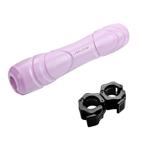 

waist support lara star weight lifting kit barbell pad squat with olympic clamps for standard bars exercise fitness, Black;gray