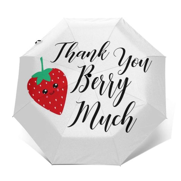 

umbrellas strawberry umbrella windproof automatic creative painting compact summer