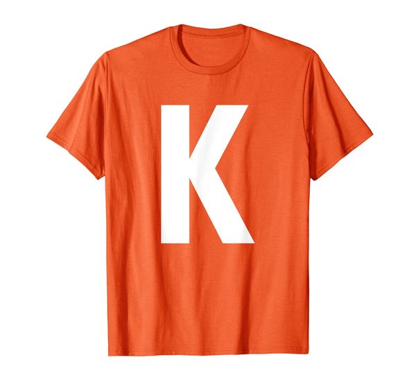 

letter k capital initial alphabet t-shirt, White;black