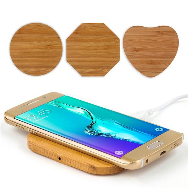 

portable qi wireless charger slim wood charging pad for 12 8 x max phone chargers s21 s6 s7 s9 s10
