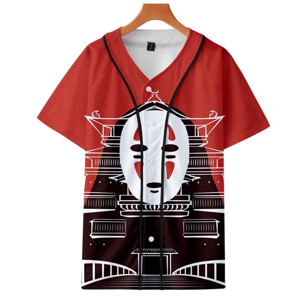 

men's jackets spirited away japanese anime fashion baseball uniform kawai men/women casual short sleeve jacket clothes, Black;brown
