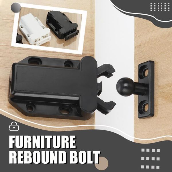 

door catches & closers 1pcs one-press rebound bolt for wardrobe hardware furniture fittings scloser buffer magnet cabinet with screws