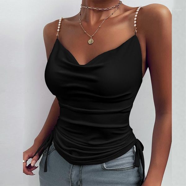 

women's blouses & shirts sleeveless backless sling satin lady fashion elegant floral print hollow out drawstring lace-up party, White