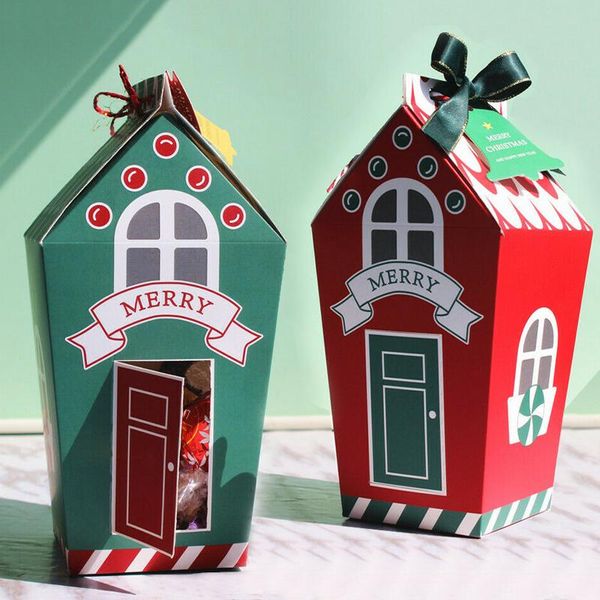 

5pcs christmas paper box for christmas party paper favour candy sweets gift packaging box empty child favors gift bag container