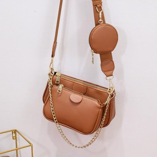 

fashion women shoulder messenger bag solid color pu leather casual crossbody bags ladies handbags totes bag 3 sets evening purse