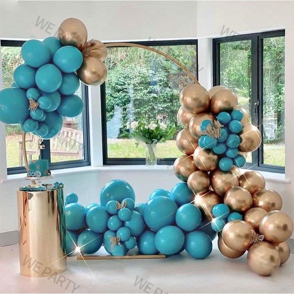 

85pcs chrome gold metal balloon garland arch kit matte blue latex ballon for baby shower wedding birthday party decor globos