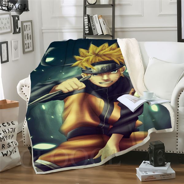 

cloocl blankets japan anime uzumaki naruto 3d print sofa travel throw blanket teens bedding plush quilt