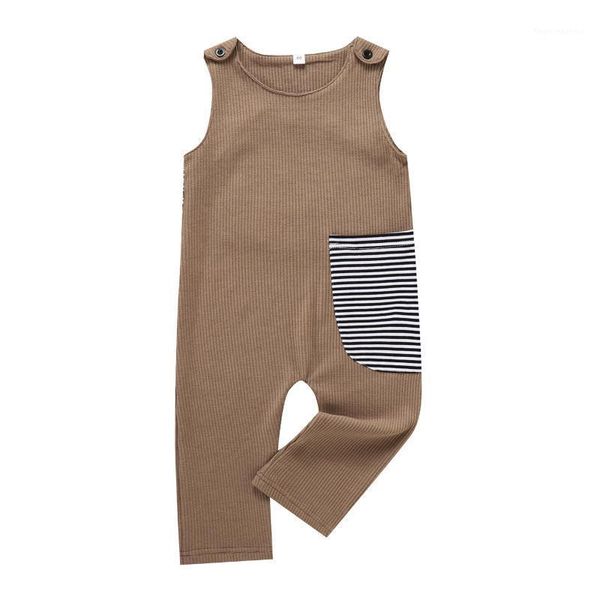 

jumpsuits kids summer siamese trousers, stripes stitching round neck sleeveless casual jumpsuit for girls, boys, 2-7 years1, Blue