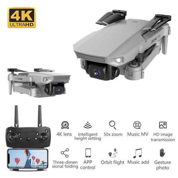 

2021 new rc mini drone 4k hd with dual camera fixed height fpv wifi real-time transmission foldable quadcopter helicopter toys