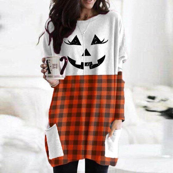 

womens long sleeve warm winter hoodies halloween lantern ghost pumpkin shirt face costume long sleeves, Gray