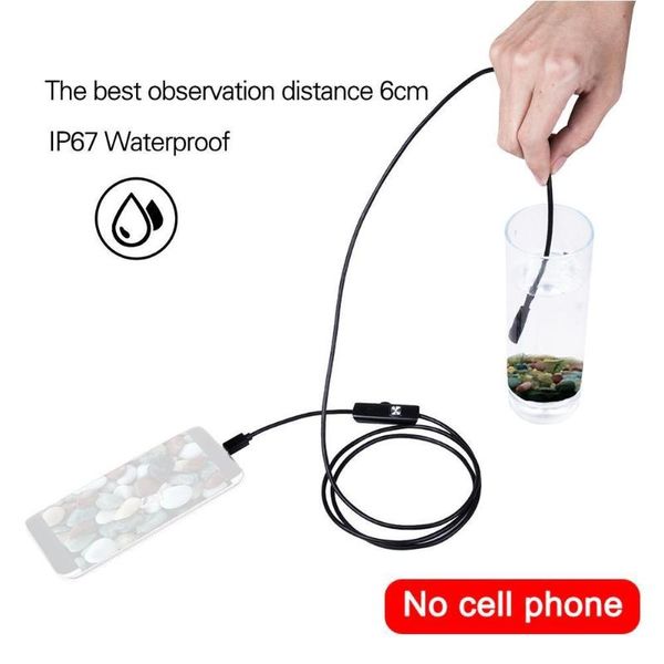 

5.5mm flexible ip67 waterproof micro for android borescope adjustable camera pc notebook 6leds inspection t4o1