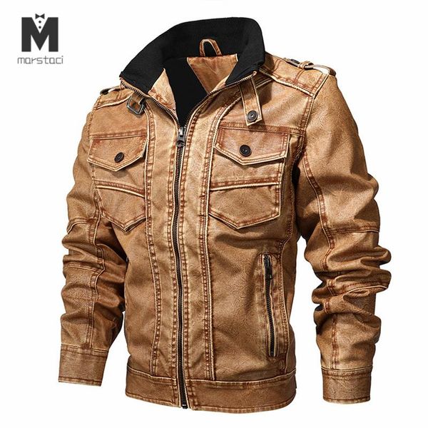 

men's jackets 2021 jacket denim color winter mens coats fur inside men motorcycle thick warm pu leather outwear, Black;brown