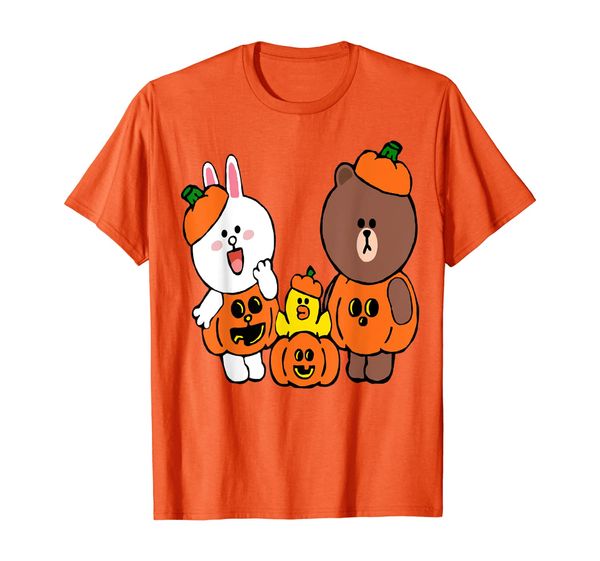 

cute brown bear cony bunny rabbit duck pumpkin pumpkins t-shirt, White;black