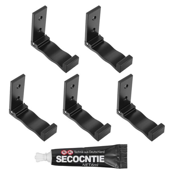 

hooks & rails 5pcs folding bathroom hook aluminum clothes coat robe hanger with glue