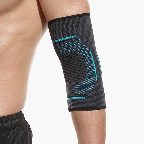 

elbow & knee pads 1pair support elastic pad protective absorb sweat anti-skid universal sport safety arm sleeve brace, Black;gray