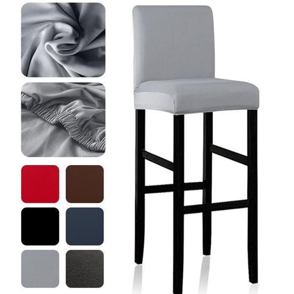 

1 piece solid color spandex chair cover short size bar chair covers seat case bar cover for home banquet living room