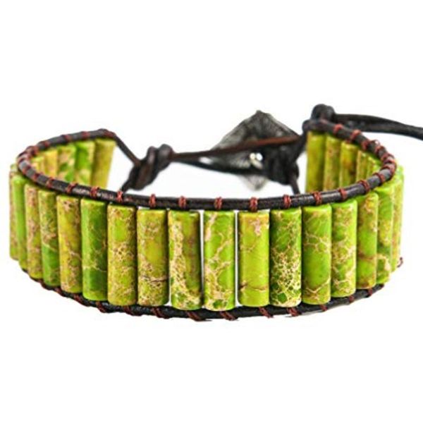 

charm bracelets colored emperor stone bracelet single layer leather creative ethnic style personality adjustable bead, Golden;silver