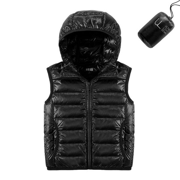 

vest kids duck down ultra light hooded 2021 autumn winter portable children waistcoat for boys girls baby puffer jacket coat, Blue