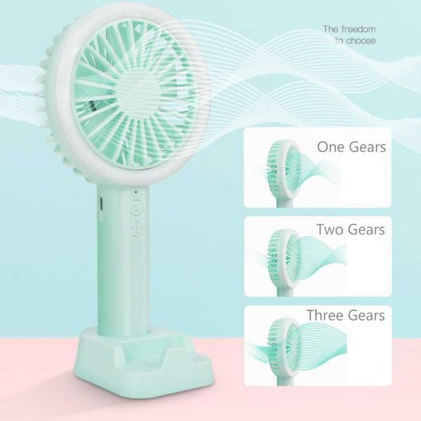 

electric fans handheld usb rechargeable led light portable air cooling fan mini deskfan#g30