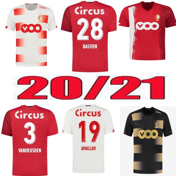 

20 21standard liège soccer jerseys home away liege vanheusden laifis bastien amallah cimirot 2020 2021 men football jersey shirt, Black;yellow