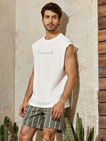 

men letter graphic tank z9so#, White;black