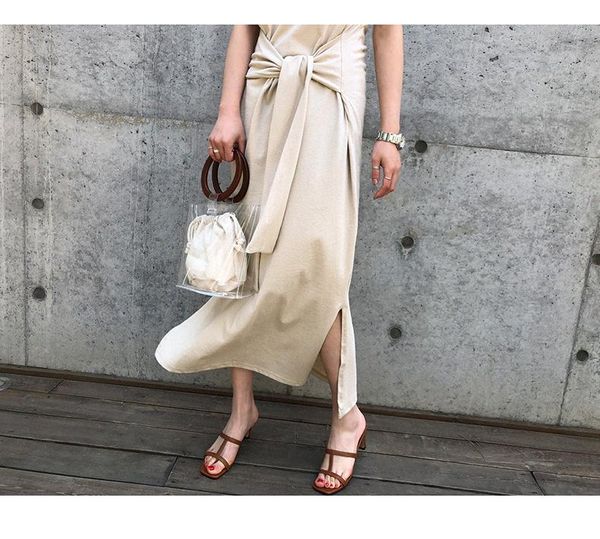 

casual dresses vanovich fashion women dress 2021 summer korean styke wild ladies cotton sleeveless clothing, Black;gray