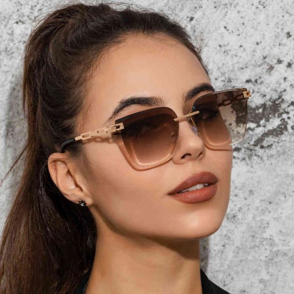 Elegante occhiali da sole Donne Donne Diamond Tagliato Quadrato Sunless Occhiali da sole Designer Intera sfumature Eyewear per Lady S21222