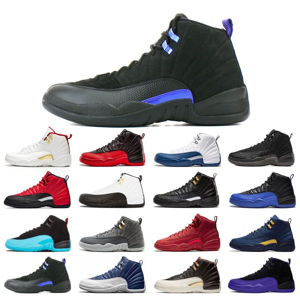 

12s man's basketball shoes high cut blue stone cny dark concord grey fiba flu game french royal gamma gym red o-black reverse taxi wing