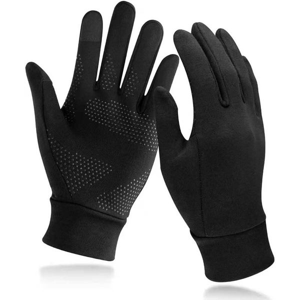 

cycling gloves sports full finger anti slip windproof riding mtb bike motorcycle men women winter autumn bicycle, Black