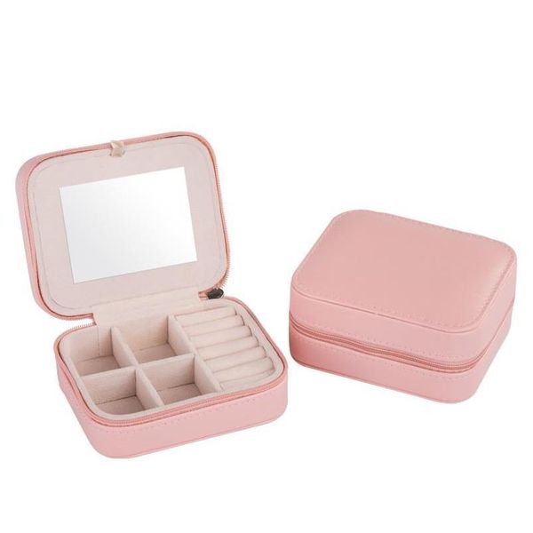 

jewelry storage bag mirror jewelries organizer gift box rings earring necklace bracelet small portable travel lea jllqhr sport777