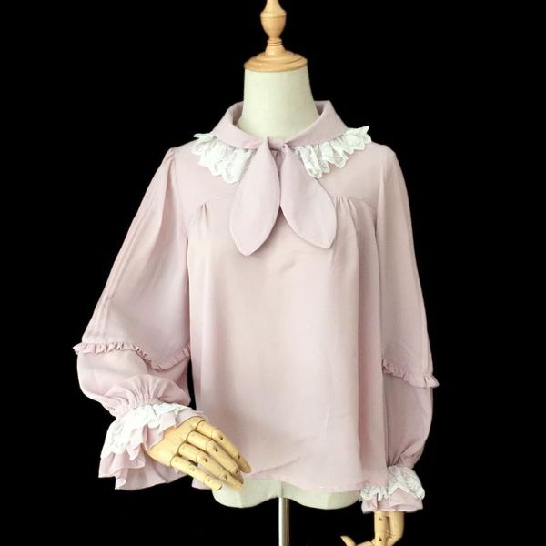 

women's blouses & shirts bowtie neck chiffon blouse sweet long sleeve by infanta ~ pre-order, White