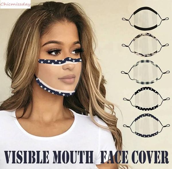 

Clear Full Transparent Protective Face Masks Breathable Deaf-mute Lip Language Mask for Adults Men Women WWA137
